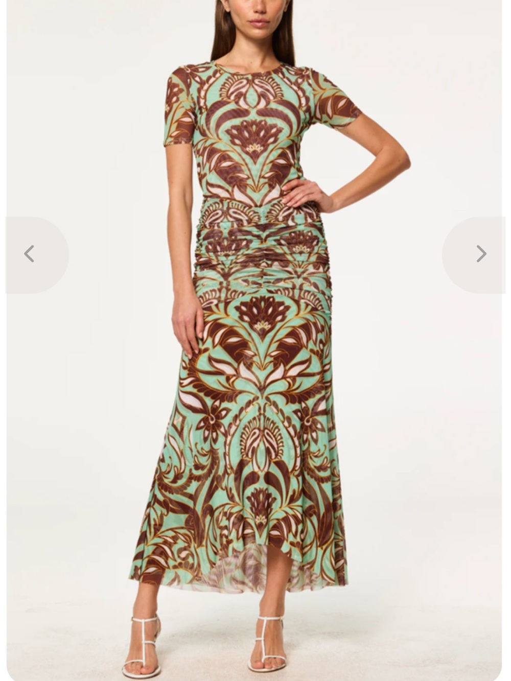BNWT Misa Los Angeles Botantical Mesh Top and Skirt Set size XS